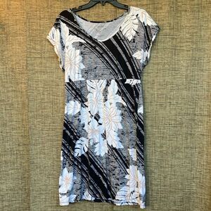 Sonoma Black and White Floral cotton  dress